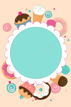 甜甜圈甜品店矢量甜品美食甜食背景高清图片