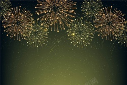 新年优雅开运金色烟花优雅新年海报背景模板矢量图高清图片