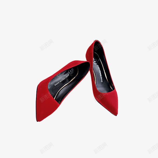 红色婚鞋png免抠素材_新图网 https://ixintu.com 女中跟粗跟瓢鞋防滑女式 新款尖头浅口单鞋 皮鞋