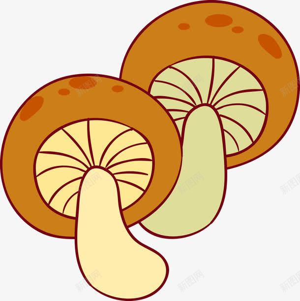 卡通两个蘑菇图png免抠素材_新图网 https://ixintu.com 卡通 手绘 插图 菌类植物 蔬菜 蘑菇 装饰 食材