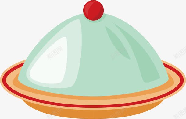 水彩食物罩子png免抠素材_新图网 https://ixintu.com 创意 卡通手绘 水彩 盘子 绿色 美食 食物