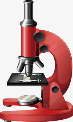 化学实验器具红色的显微镜矢量图高清图片
