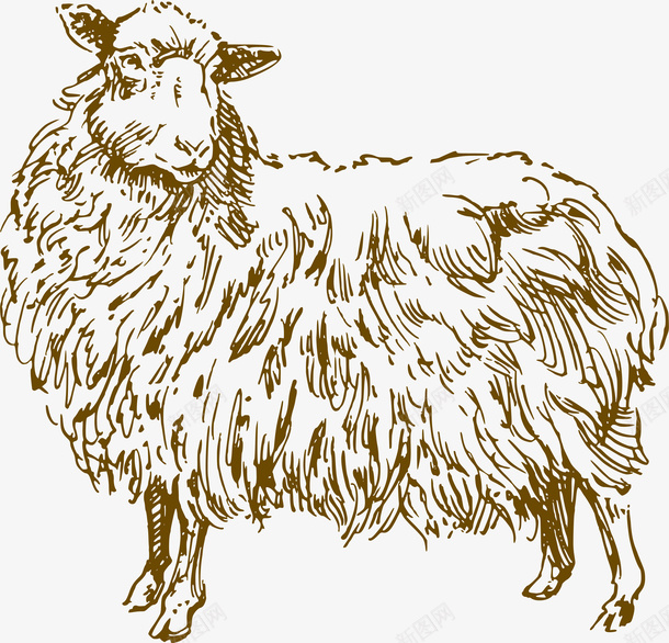 手绘小羊装饰png免抠素材_新图网 https://ixintu.com 动物 卡通简约 小羊 扁平化 手绘图 矢量图案