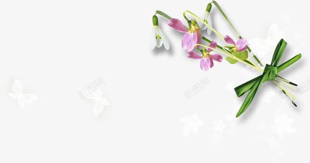 卡通手绘紫色花朵植物边框装饰png免抠素材_新图网 https://ixintu.com 植物边框 素材 紫色花朵 花朵