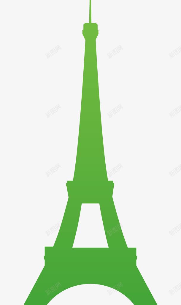 巴黎铁塔剪影png免抠素材_新图网 https://ixintu.com 旅游景点 绿色 著名建筑