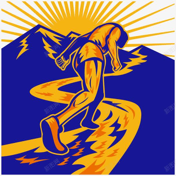 山路上的马拉松运动员png免抠素材_新图网 https://ixintu.com 山路 山路蜿蜒 赛跑 马拉松 马拉松运动员