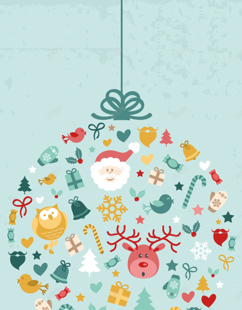 圣诞彩球可爱背景矢量图ai设计背景_新图网 https://ixintu.com 卡通 圣诞 圣诞老人 开心 手绘 礼物 童趣 节日 麋鹿 矢量图
