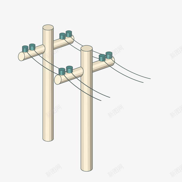 简约卡通电线杆矢量图eps免抠素材_新图网 https://ixintu.com 卡通 图案 小清新 彩色 电线杆 白色 简约 装饰 矢量图