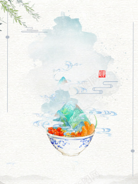 清雅中国风传统美食海报背景psd背景