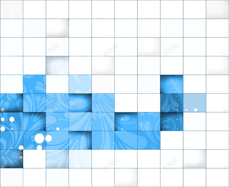 蓝色网格矢量图ai设计背景_新图网 https://ixintu.com 几何 扁平 方块 方格 正方形 渐变 白色 网格 蓝色 矢量图