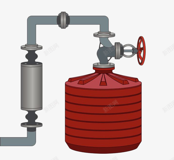 手绘水龙头蓄水系统png免抠素材_新图网 https://ixintu.com 容器 手绘 水箱 水龙头 盛水 蓄水 蓄水系统 装水容器