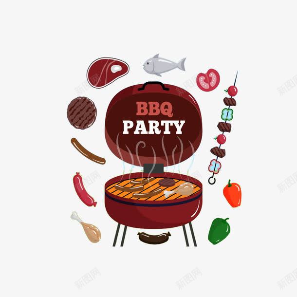 手绘烧烤psd免抠素材_新图网 https://ixintu.com BBQ 烤肉 烧烤架