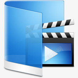 蓝色的视频文件夹图标png_新图网 https://ixintu.com 视频文件夹