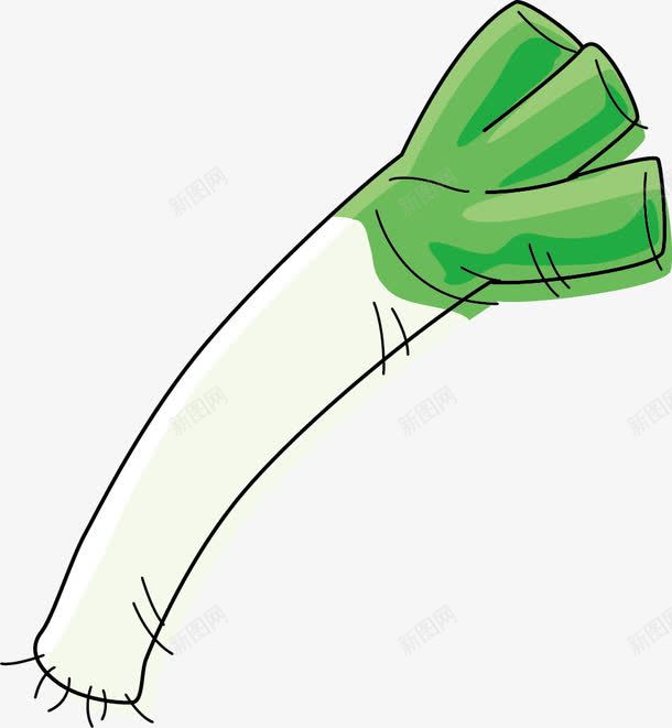一棵大葱png免抠素材_新图网 https://ixintu.com 一捆 一棵 东北大葱 卡通 大葱 手绘 白色 简图 绿色 蔬菜