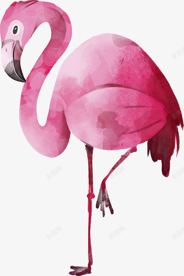 粉色动物png免抠素材_新图网 https://ixintu.com 卡通有趣 可爱 手绘图 火烈鸟 火焰鸟 矢量图案 装饰图