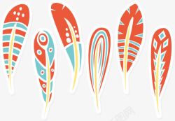 五十六个民族艺术风羽毛装饰高清图片