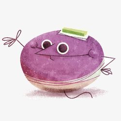 手绘紫薯卡通紫薯高清图片