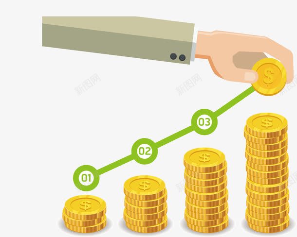 金币升值线条png免抠素材_新图网 https://ixintu.com 矢量源文件 金融线条