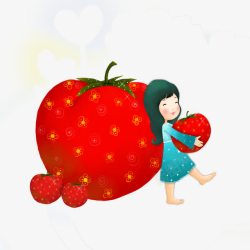 摘柿子的女孩抱着水果的女孩高清图片