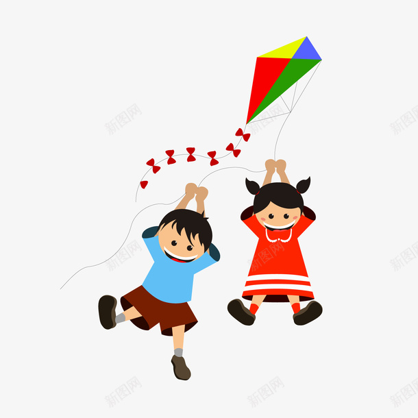 放风筝的儿童png免抠素材_新图网 https://ixintu.com 六一儿童节 卡通儿童 玩耍儿童 背景装饰 风筝