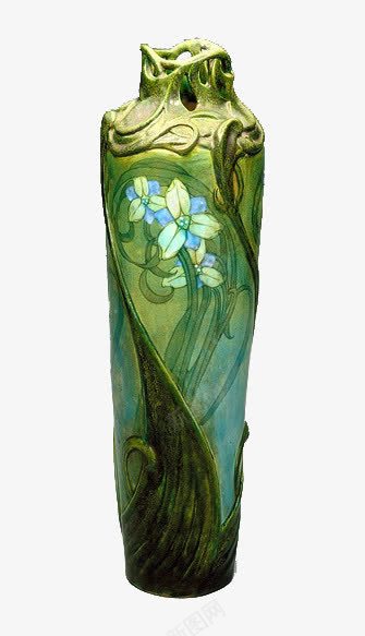 绿色琉璃花瓶png免抠素材_新图网 https://ixintu.com 植物装饰 琉璃 瓶子 绿色 花瓶
