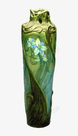 绿色琉璃花瓶素材