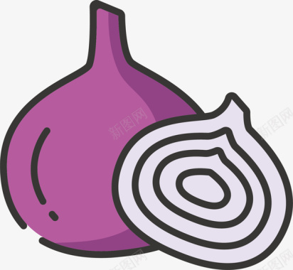 紫色洋葱标图标图标