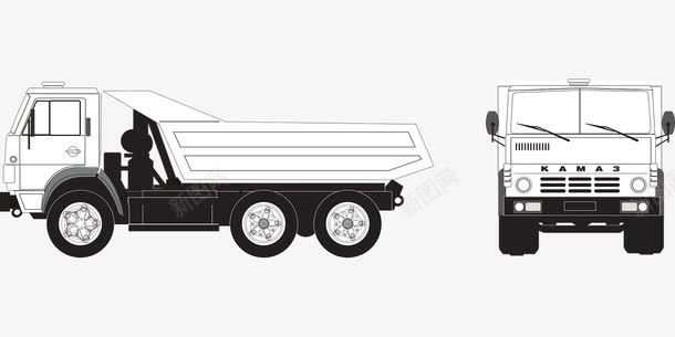 卡车的正面和侧面png免抠素材_新图网 https://ixintu.com 卡车 货车 车厢 车头 运输