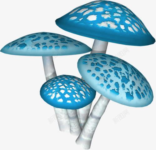卡通蓝色斑点毒蘑菇png免抠素材_新图网 https://ixintu.com 卡通手绘 卡通蘑菇 毒蘑菇 菌类 蓝色斑点