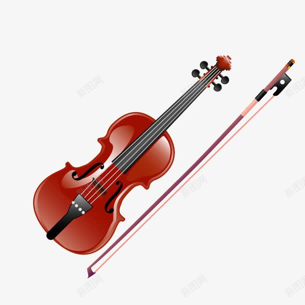 乐器红色质感小提琴png免抠素材_新图网 https://ixintu.com 乐器 小提琴 红色 质感