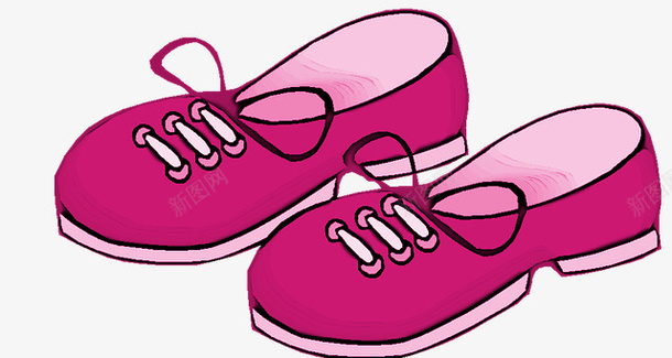 红色的鞋子png免抠素材_新图网 https://ixintu.com 儿童 可爱 插画 粉红