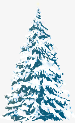 蓝色冬日圣诞树素材