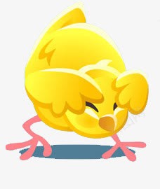害怕的小鸡png免抠素材_新图网 https://ixintu.com 动物 卡通 家禽 胆怯 黄色