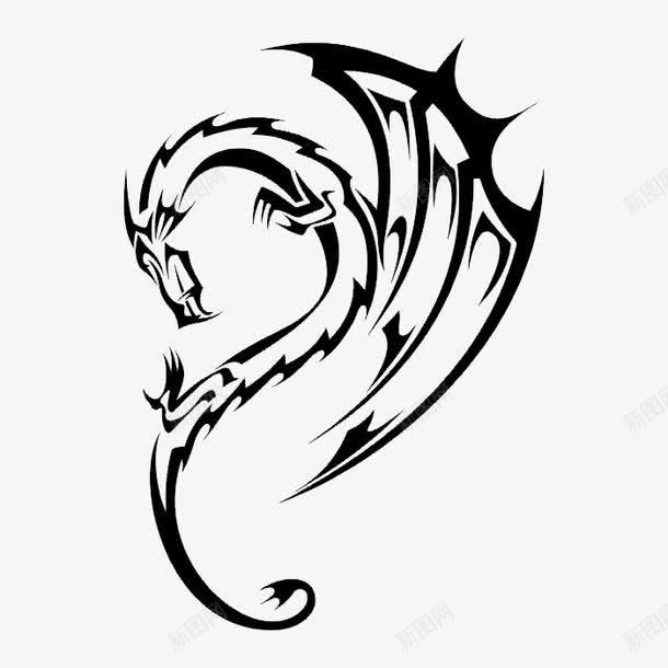 黑白图案动物纹png免抠素材_新图网 https://ixintu.com 素材库 纹身图案 黑白图案动物
