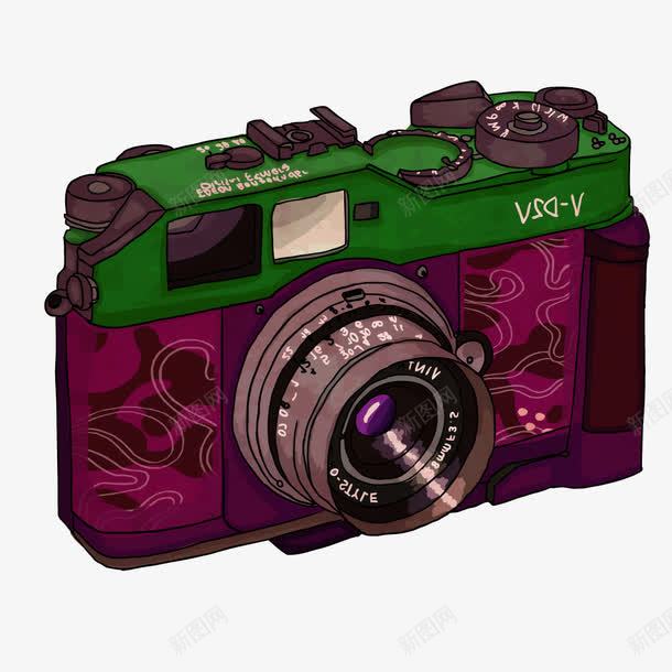 紫色质感复古相机png免抠素材_新图网 https://ixintu.com 复古 相机 紫色 质感