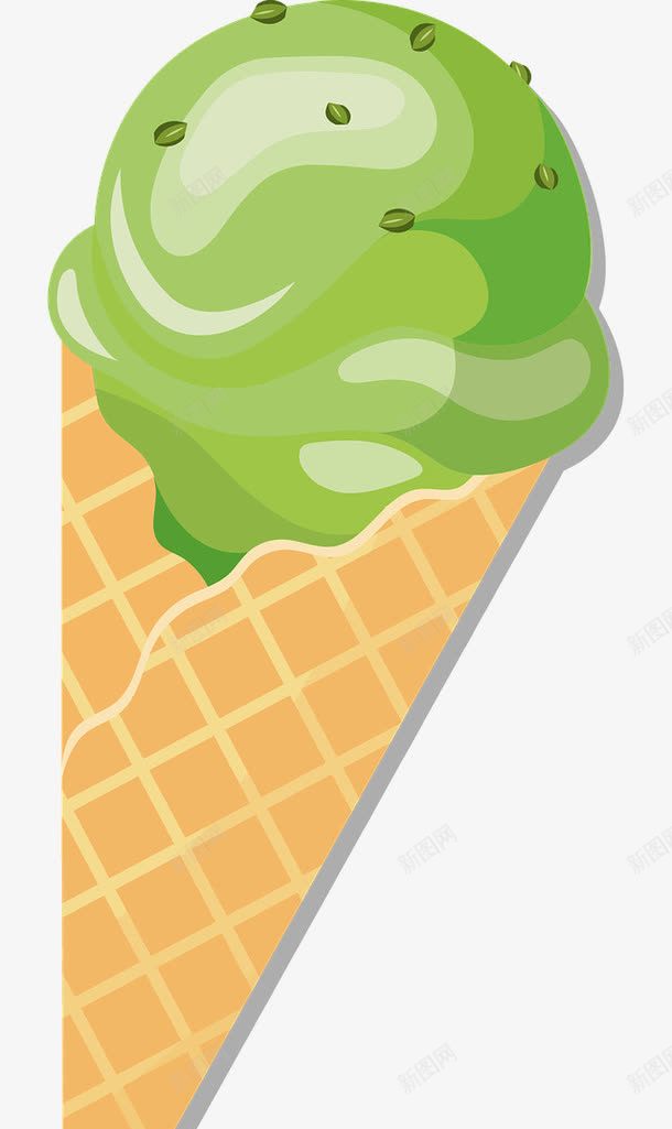 绿色的冰淇凌png免抠素材_新图网 https://ixintu.com 冰棍 冰淇淋 绿色