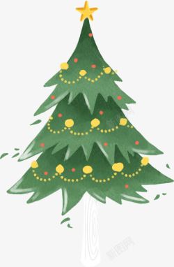 扁平风格创意合成绿色的圣诞树素材