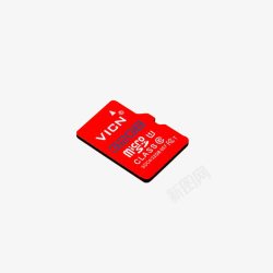 红色手机32GB内存卡素材