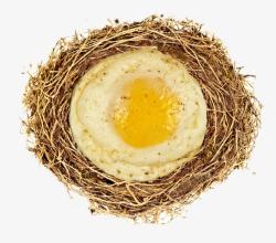 创意鸟巢中的鸡蛋创意鸟巢中的煎鸡蛋高清图片