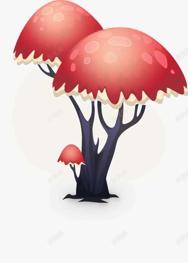 梦幻蘑菇树png免抠素材_新图网 https://ixintu.com 梦幻 红色 蘑菇树