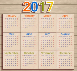 简洁日历2017模板质感日历背景矢量图高清图片
