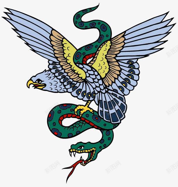 抓着一条蛇的老鹰png免抠素材_新图网 https://ixintu.com 卡通 漫画 老鹰 蛇