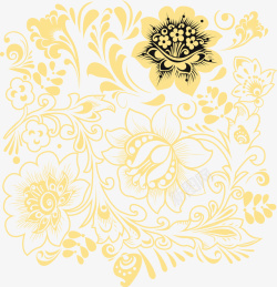 金色花朵底纹图矢量图素材
