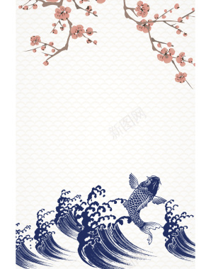中国风花纹水墨画平面广告矢量图背景