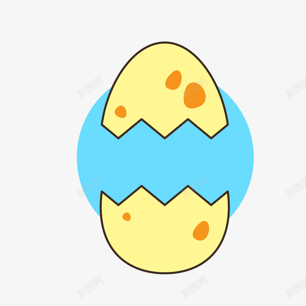 黄色鸡蛋蛋壳png免抠素材_新图网 https://ixintu.com 卡通鸡蛋 背景装饰 蛋壳 黄色鸡蛋