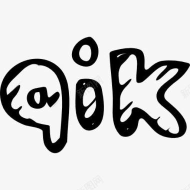 Qik信使勾勒社会标志符号勾勒字母图标图标