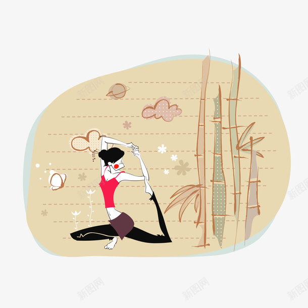 手绘瑜伽健身活动png免抠素材_新图网 https://ixintu.com 健身运动 手绘瑜伽插画 活动 瑜伽 瑜伽插画 瑜伽运动