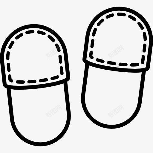双鞋的轮廓图标png_新图网 https://ixintu.com 两 俯视 对 时尚 衣服 鞋