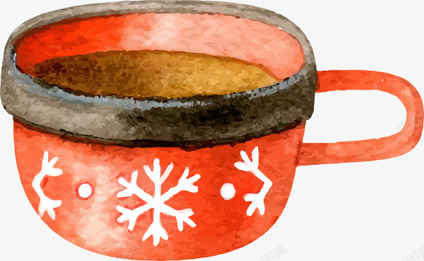 圣诞节手绘红色可爱咖啡杯png免抠素材_新图网 https://ixintu.com 卡通 咖啡杯 圣诞节 水彩手绘 矢量图案 红色