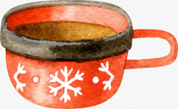 圣诞咖啡杯圣诞节手绘红色可爱咖啡杯高清图片